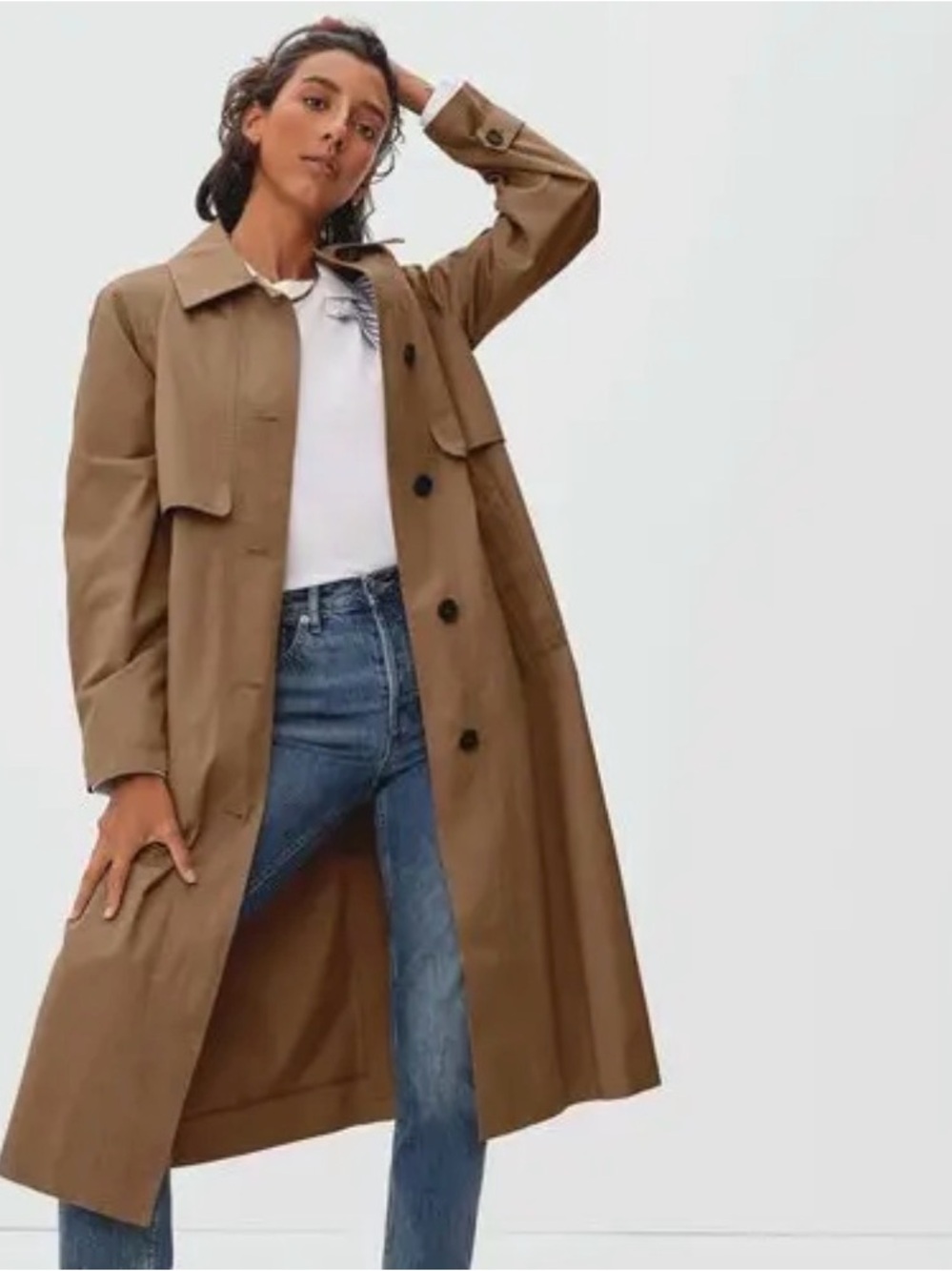 Everlane Long Tan Trench Coat